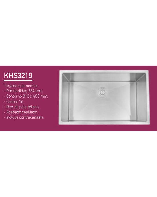 Tarja cuadra KHS3219 Kele Master Sinks