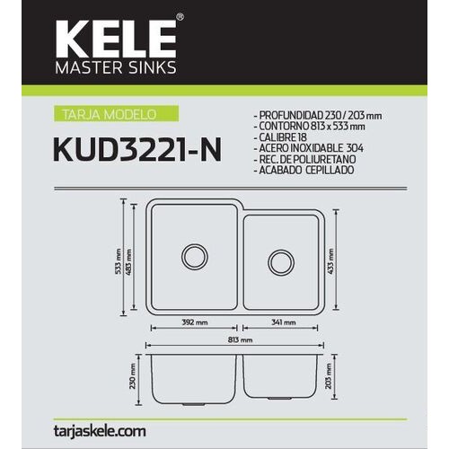 Tarja Doble Submontable 81 cm Kele KUD3221-N