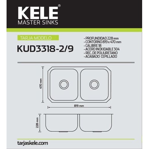 Tarja Doble Submontable 82 cm Kele KUD3318-2/10
