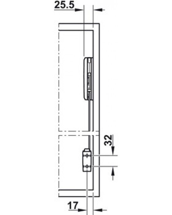Herraje para puerta elevable y plegable Modelo 372.37.613 Hafele